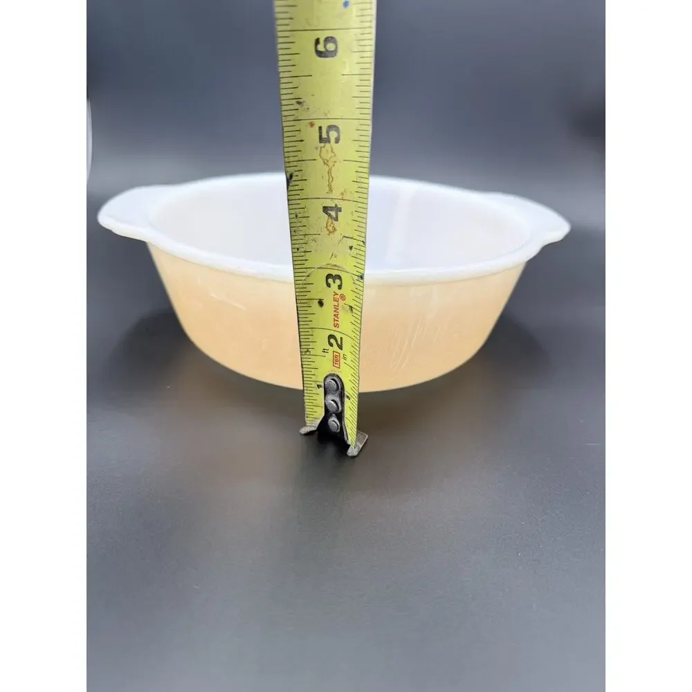 Vintage Fire King Peach Luster Round Casserole Baking Dish